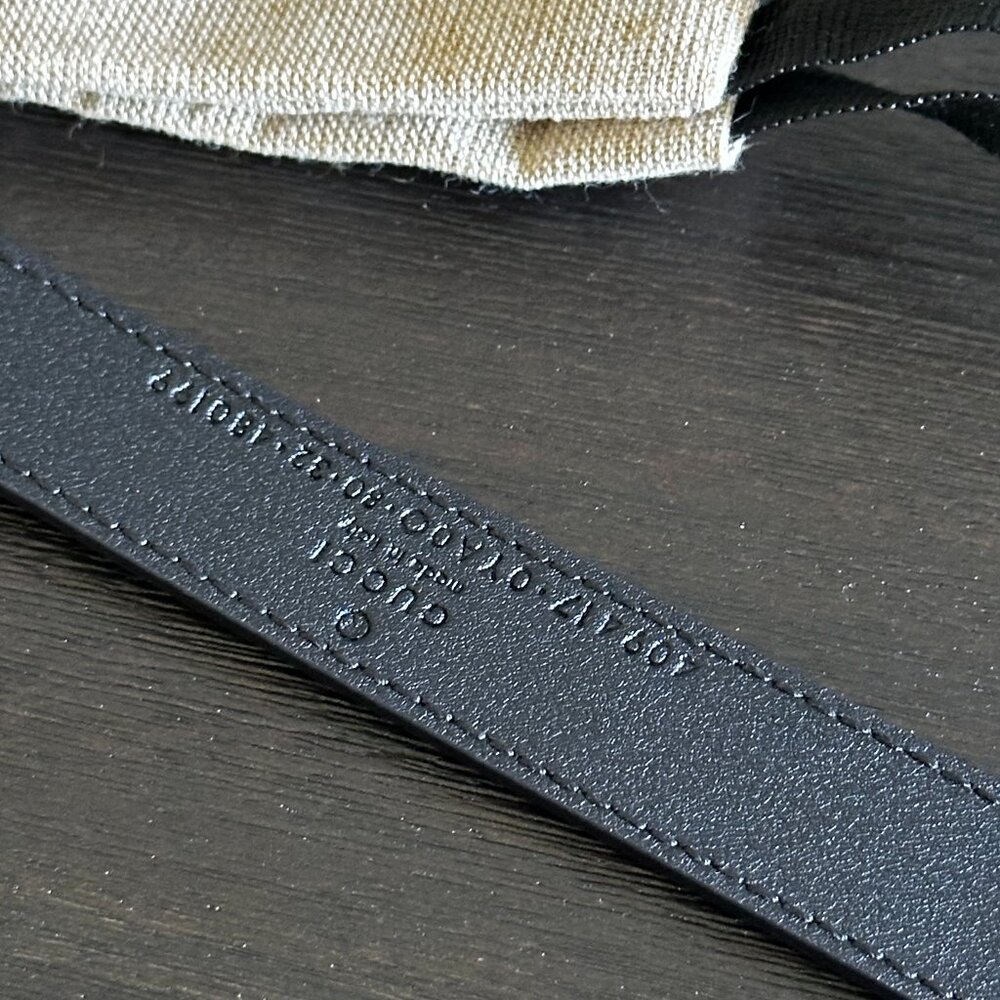 Gucci Black Belt 80x32mm - Picture 4 of 9